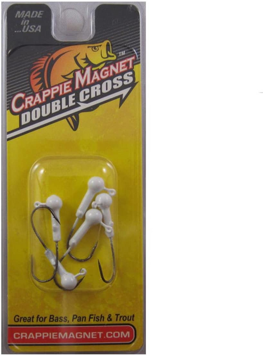 Leland CrappieMagnet DblCros White 1/32oz 5pk