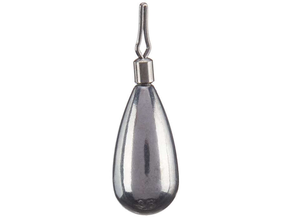 Woo! 1/8 oz Tungsten Drop Shot Weight - Tear Drop (4 pack) - Unpainted - Clip On / Standard