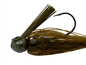 3/4oz Picasso Fantasy Football Jig Dressed Green Pumpkin/Tiger 1 Pack
