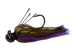 3/4oz Picasso Tungsten Football Jig Dark PB&J Gami 4/0 1 Pack