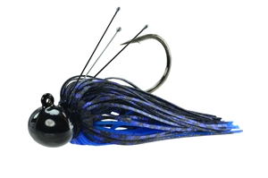 1/2oz Picasso Tungsten Football Jig Black/Blue Shower Gami 4/0 1 Pack