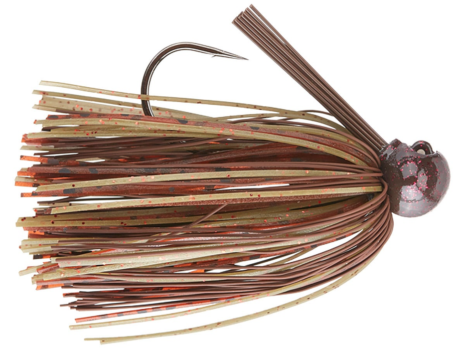 DOBYNS FOOTBALL JIG 3/4 OZ ROOTBEER AND GREEN PUMPKIN 3PK