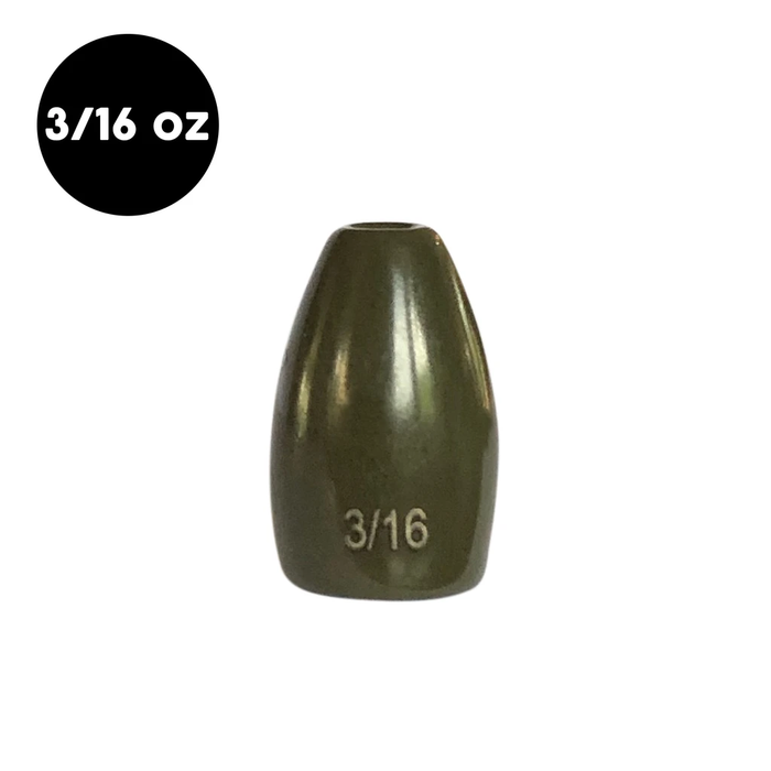 Woo! 3/16 oz Tungsten Flipping Weight (4 pack) - Green Painted