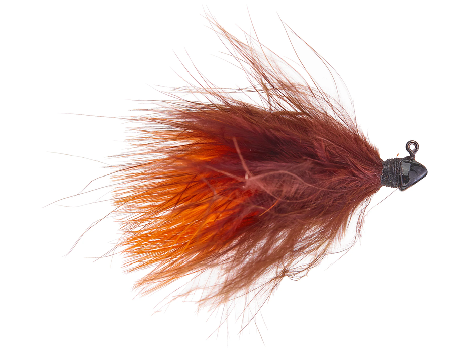 Outkast Tackle Feider Fly Marabou Jig 2pk 1/16 Brown/Orange