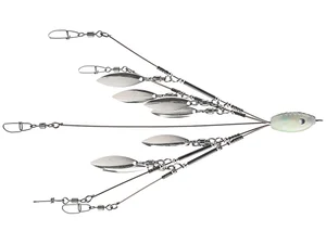 HOG FARMER RIG NATURAL SHAD 5 WIRE 8 BLADE