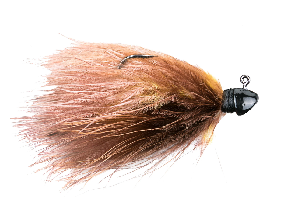Outkast Tackle Feider Fly Marabou Jig 2pk 1/8 Brown