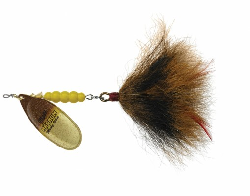 Mepps Magnum Musky Killer Bucktail Gold Brown Trout Brown