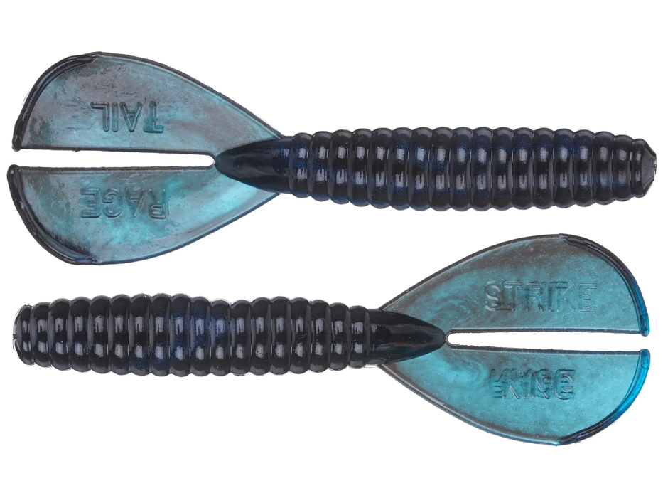 Strike King Rage Menace Grub Black Blue Swirl
