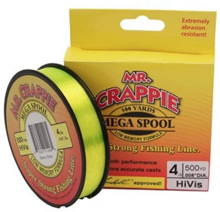 LEW'S - MR. CRAPPIE 500 YARD FILLER SPOOL - 4LB HI VIS