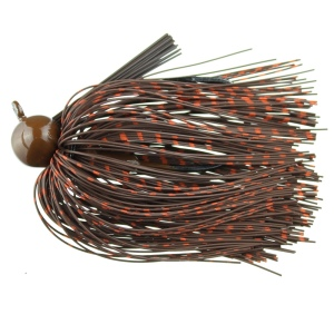 SpotSticker Hand-Tied Football Jig - 3/4oz - Brown-Orange Reptile