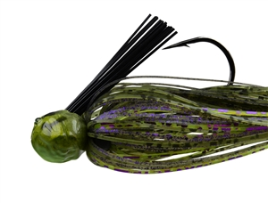 3/4oz Picasso Fantasy Football Jig Dressed Watermelon/Chartreuse/Purple 1 Pack