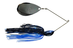 1/2oz Picasso Spinnerbait .035 Inviz R-Wire Rumbler Black Nickel Black Blue Shower