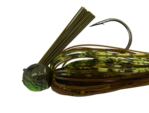 3/8oz Picasso Fantasy Football Jig Dressed Green Pumpkin/Chartreuse/Tiger 1 Pack